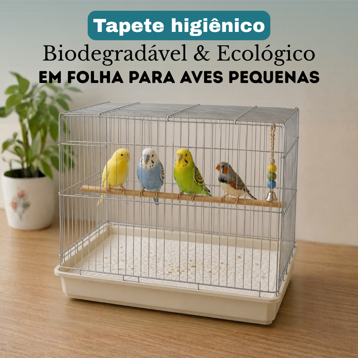 Tapete Higiênico para Gaiola Pequena 45×30 - 10 unidades