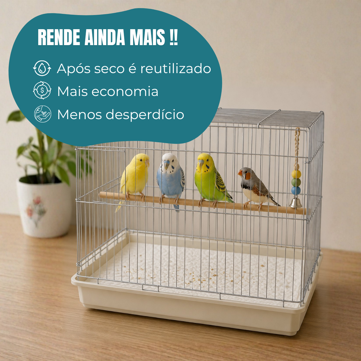 Tapete Higiênico para Gaiola Pequena 45×30 - 10 unidades