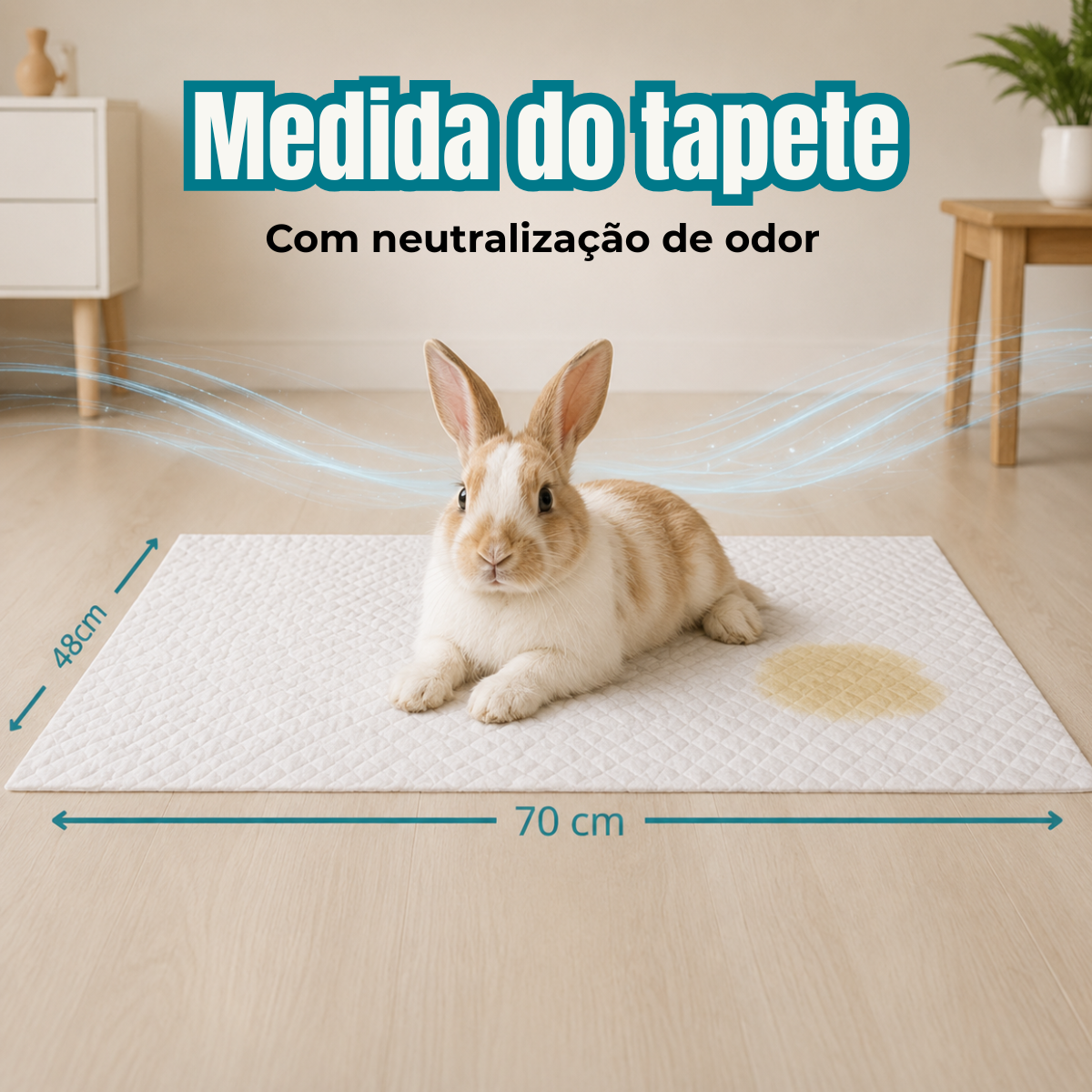 Tapete Higiênico para Coelhos 48×70 - Caixa com 20