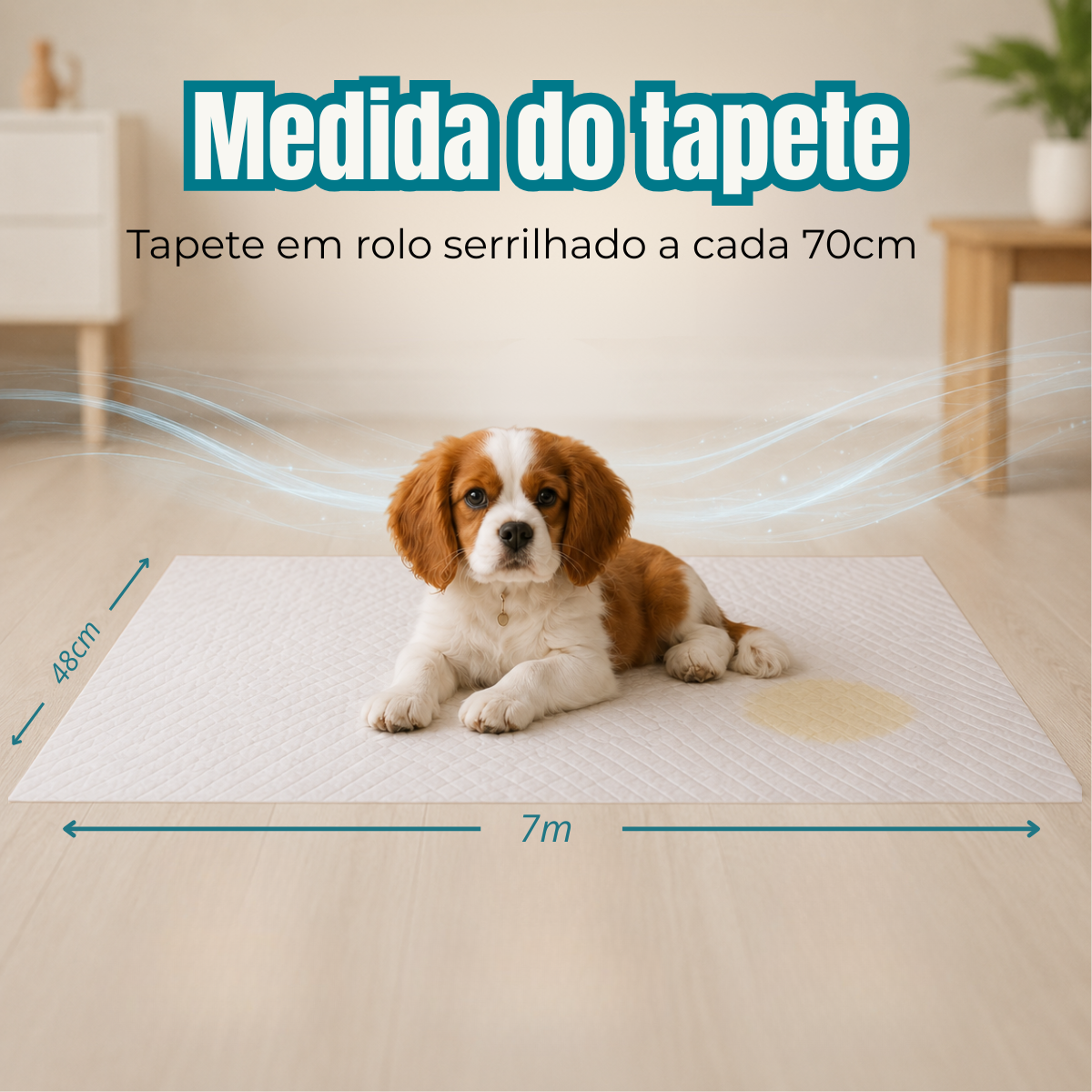 Tapete Higiênico em Rolo 48 cm × 7 m