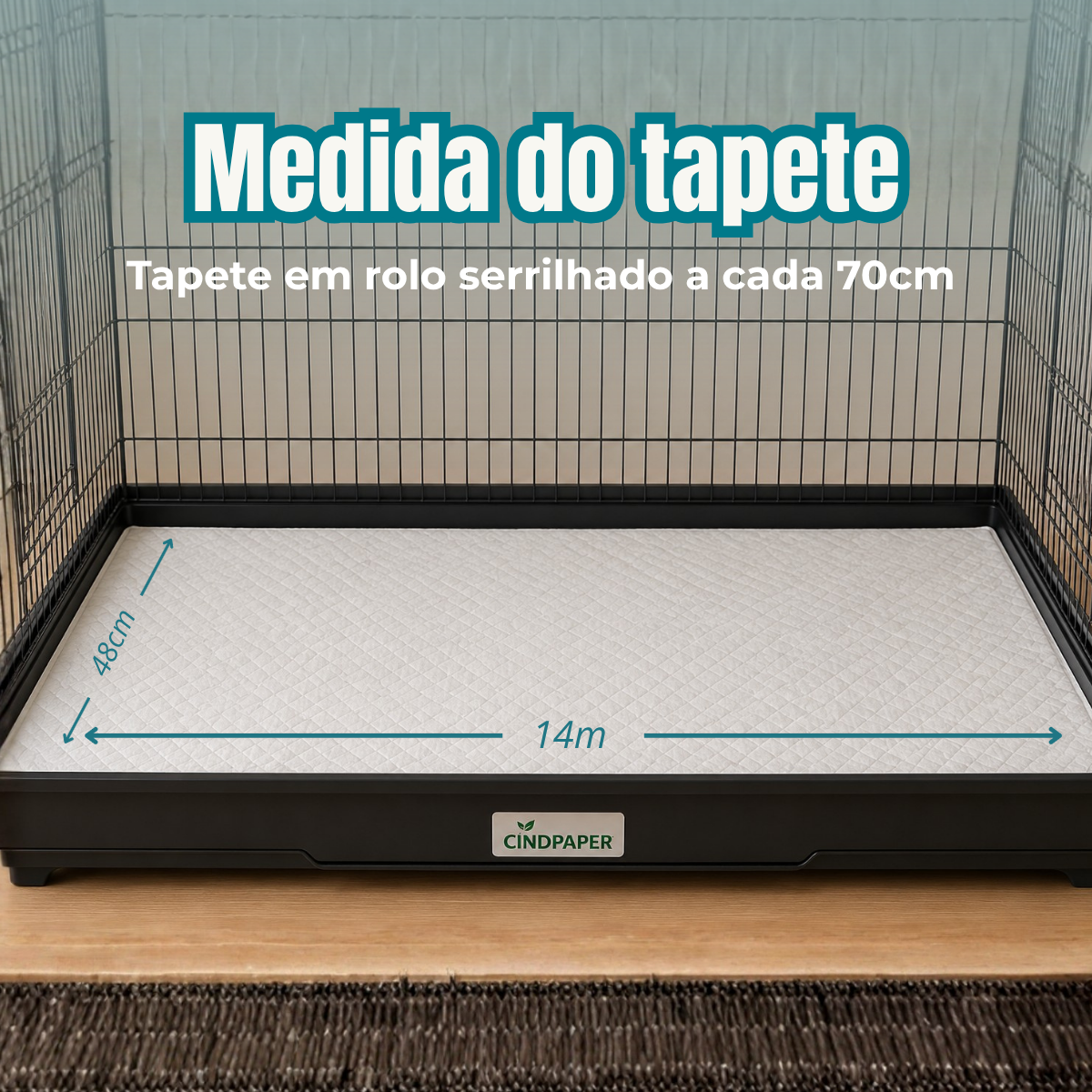 Tapete para Gaiola Grande e Viveiro - Rolo 48 cm × 14 m