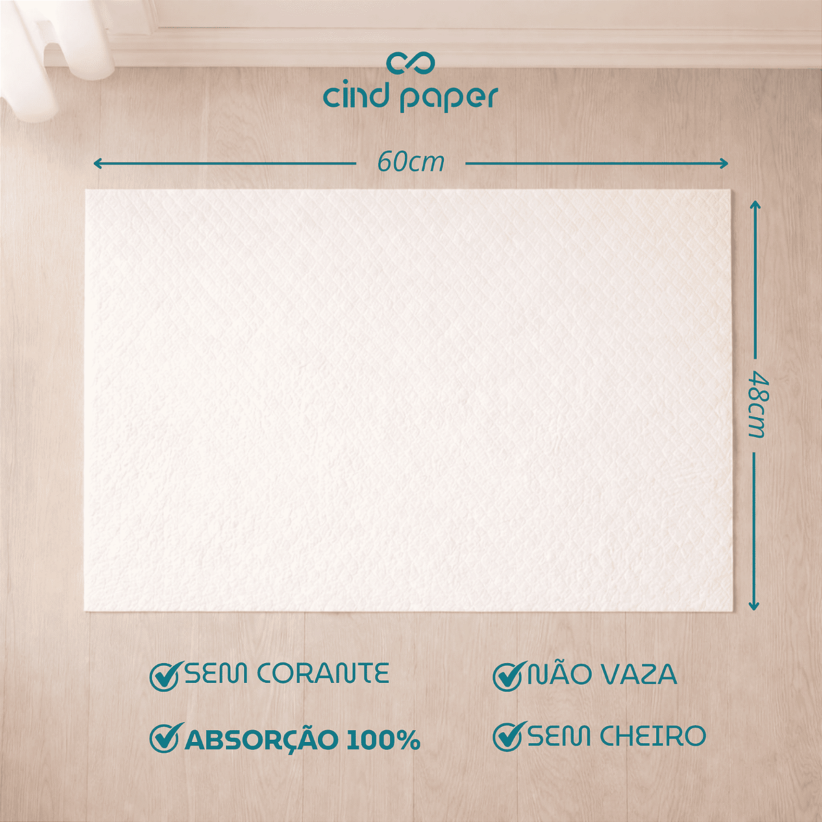 Tapete Higiênico para Aves - Gaiolas Media - Medida 48x60 cm - com 15 unidades
